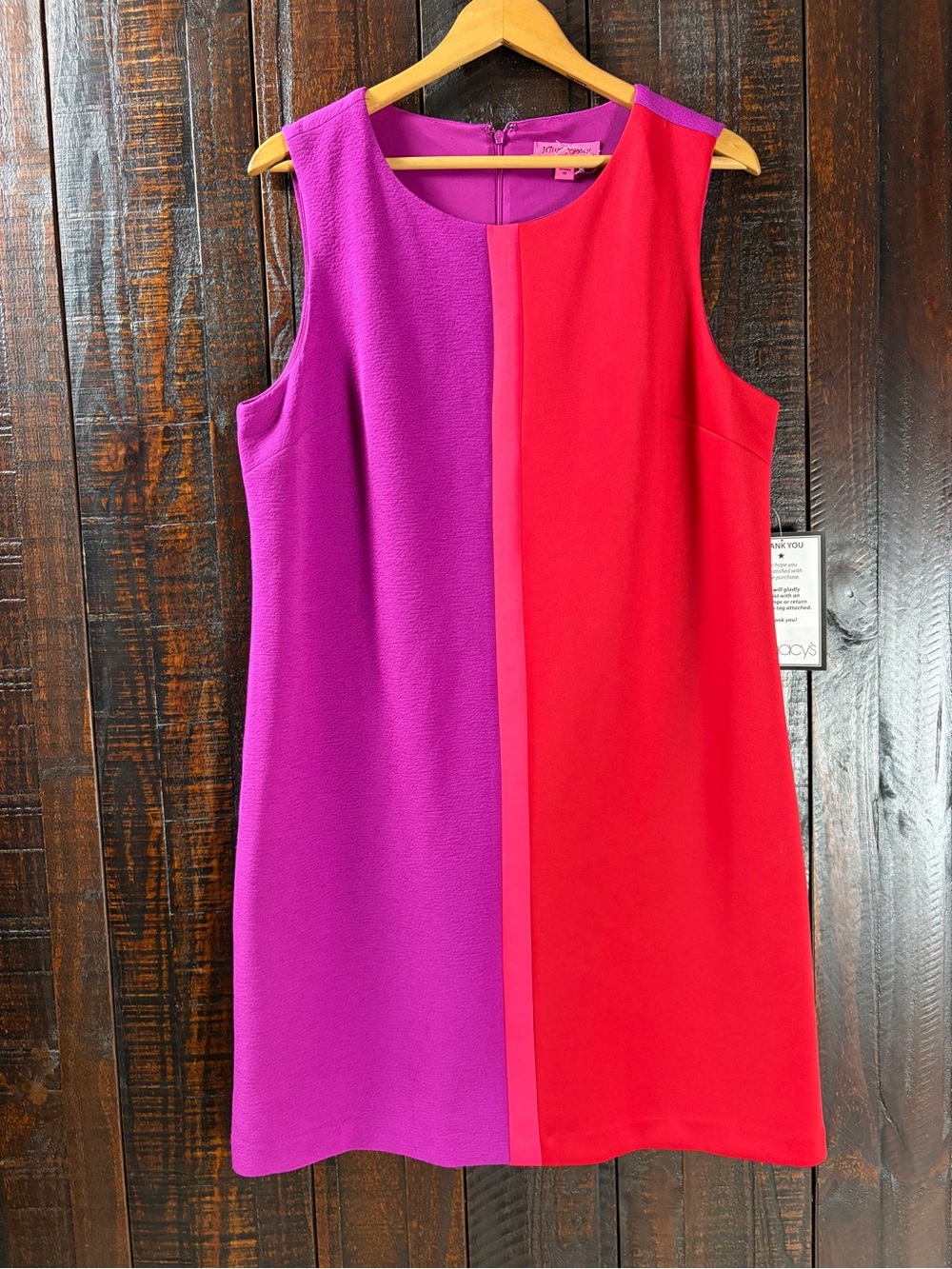 Betsey Johnson Colorblock Sleeveless Shift Dress in Purple and Red 16